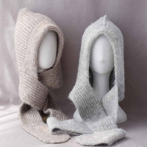 QD5-124  Fall Winter Thickened Faux Cashmere Hijab Cap