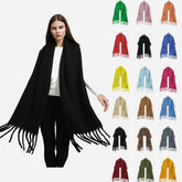 DJ004  Winter Warm Scarf - Plain & Elegant Tassels