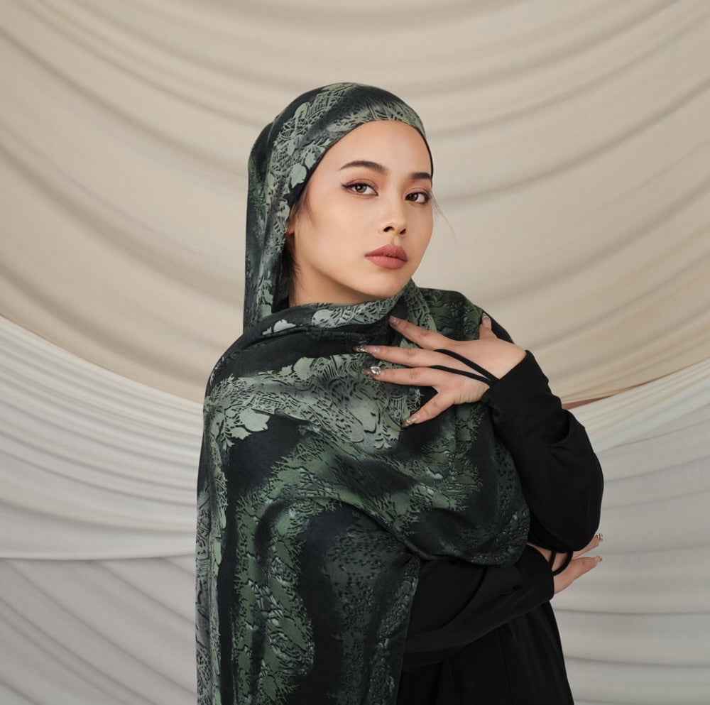 VI006 Modal double-sided penetration tie-dye Muslim hijab