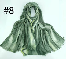 SS007 Gradient Tassel Crinkle Modal Hijab