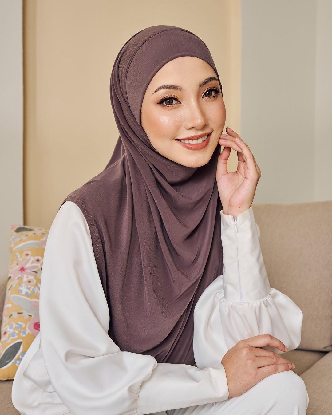 MSL352Double layer round edge headscarf high elastic gauze scarf