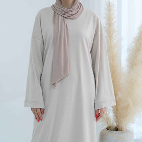LR737  Plain Hooded Sweatshirt Abaya Dress