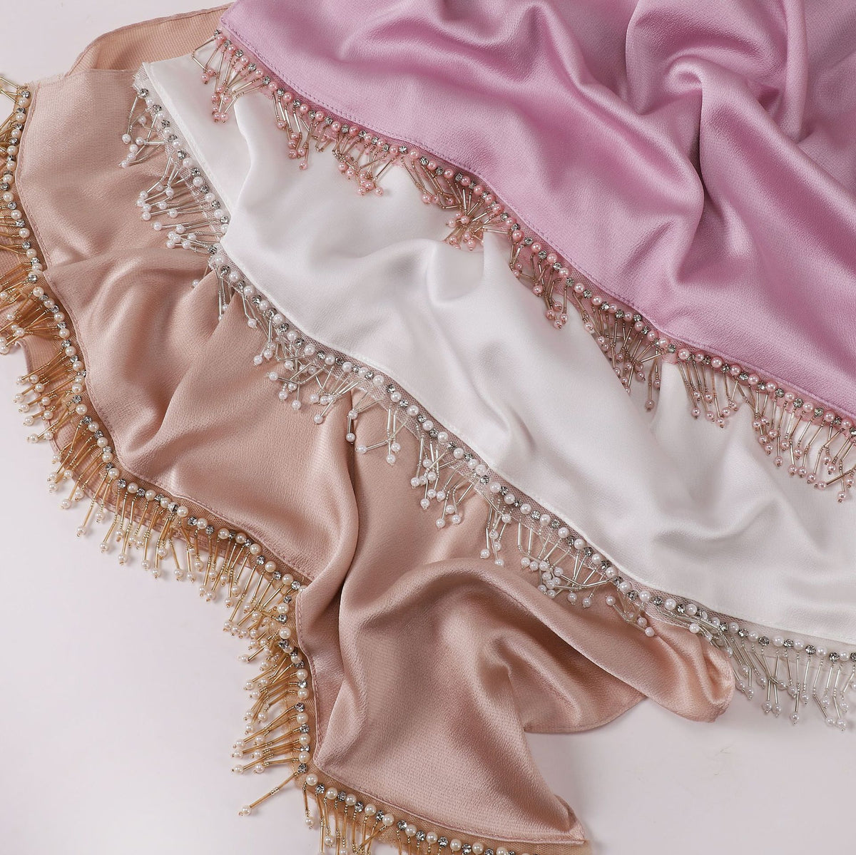 241114-1  Rhinestone Satin Scarf