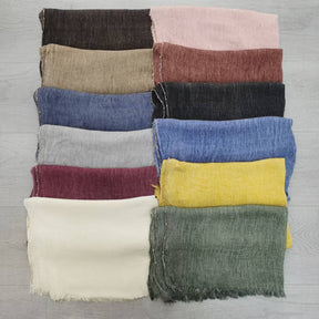 YC011  Plain Crinkle Rayon Handcrafted Chain Hijab- MOQ:10pcs