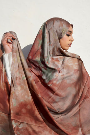 MYS003  Printed silk hijab
