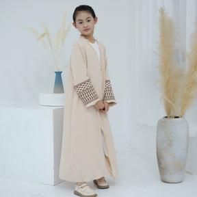 LR782 Abaya para niños con borlas bellamente bordadas BABY ABAYA abaya