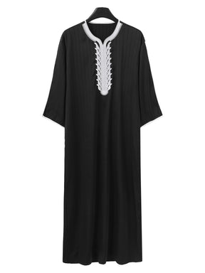 jl05 Foreign trade Muslim long-sleeved embroidered ethnic style Arab robe men's robes  abaya