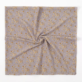 YW347  115*115CM Large Size Floral Pearl Chiffon Printed Square Scarf