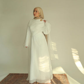 LR1088  Women's Plus Size Plain Double-Layer Ruffled Dress