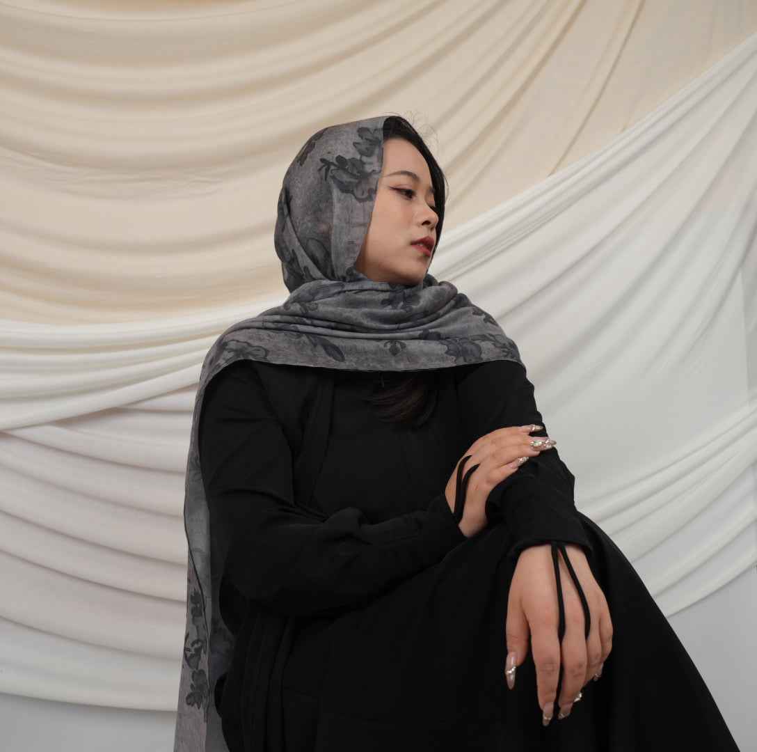 MD018  Modal polyester-cotton tie-dye single stitch Muslim hijab