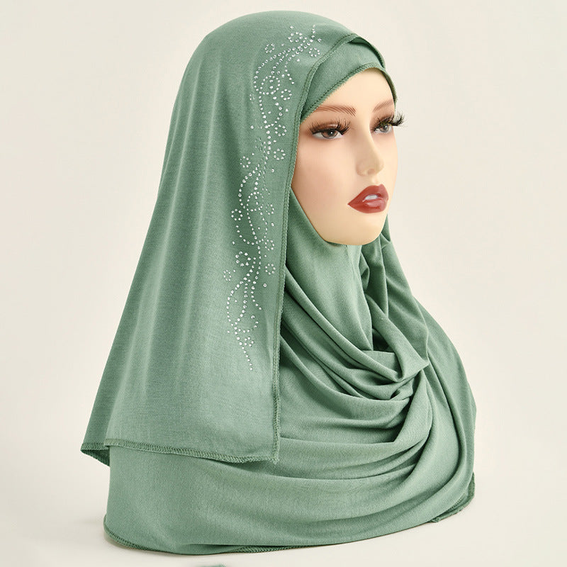 RS049  Mercerized cotton glass diamond hijab