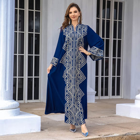 SMT014   Women's evening dress Muslim women's robe sequin embroidery abaya wholesale abaya	Dresses/gowns