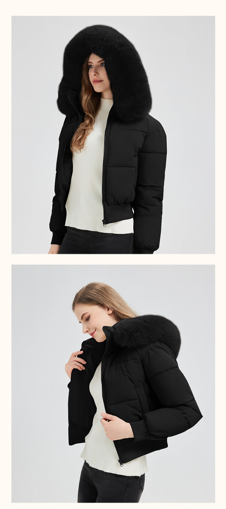 523  Women's Short Slim Winter Cotton-Padded Jacket Coat