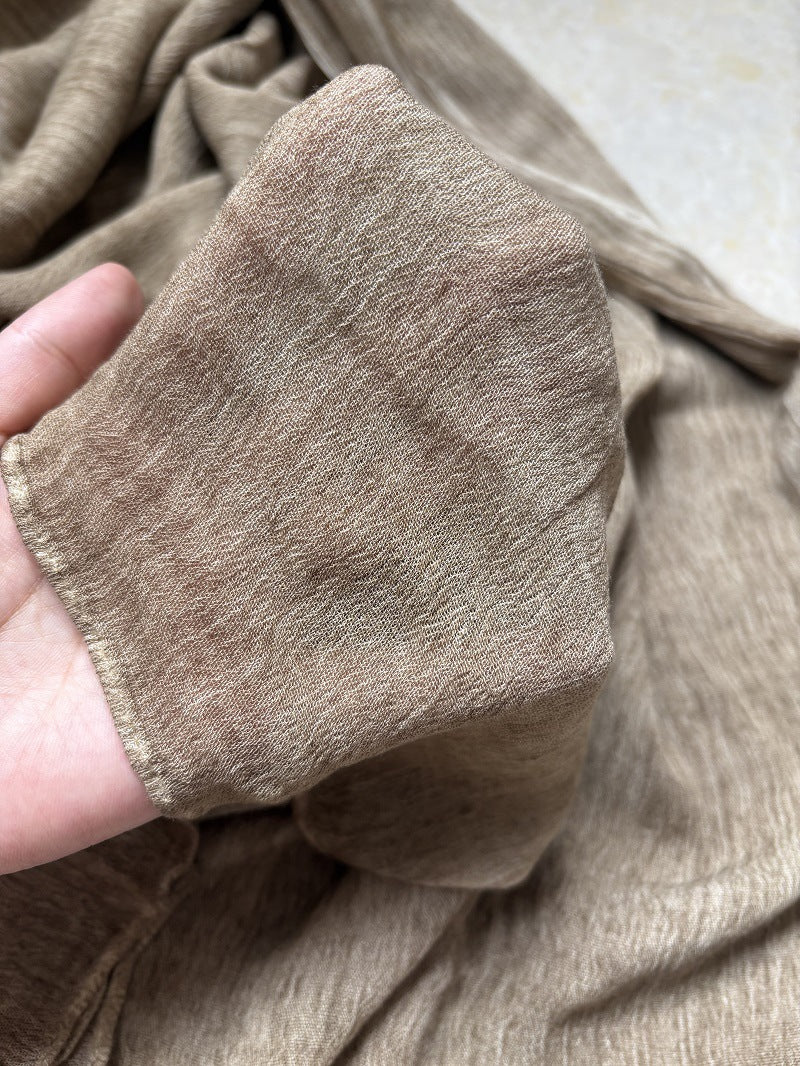 WJ009  Crinkled Rayon Scarf with All-Edges Stitched