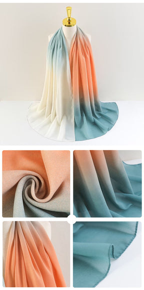 YW236 Gradation Color Chiffon Hijab for Elegant Style