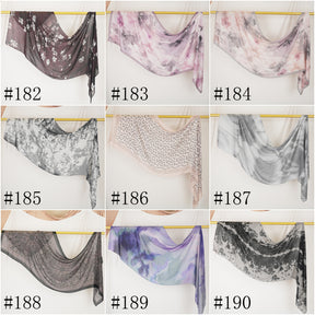 DL001  Modal printed hijab with square corners and rolled hem