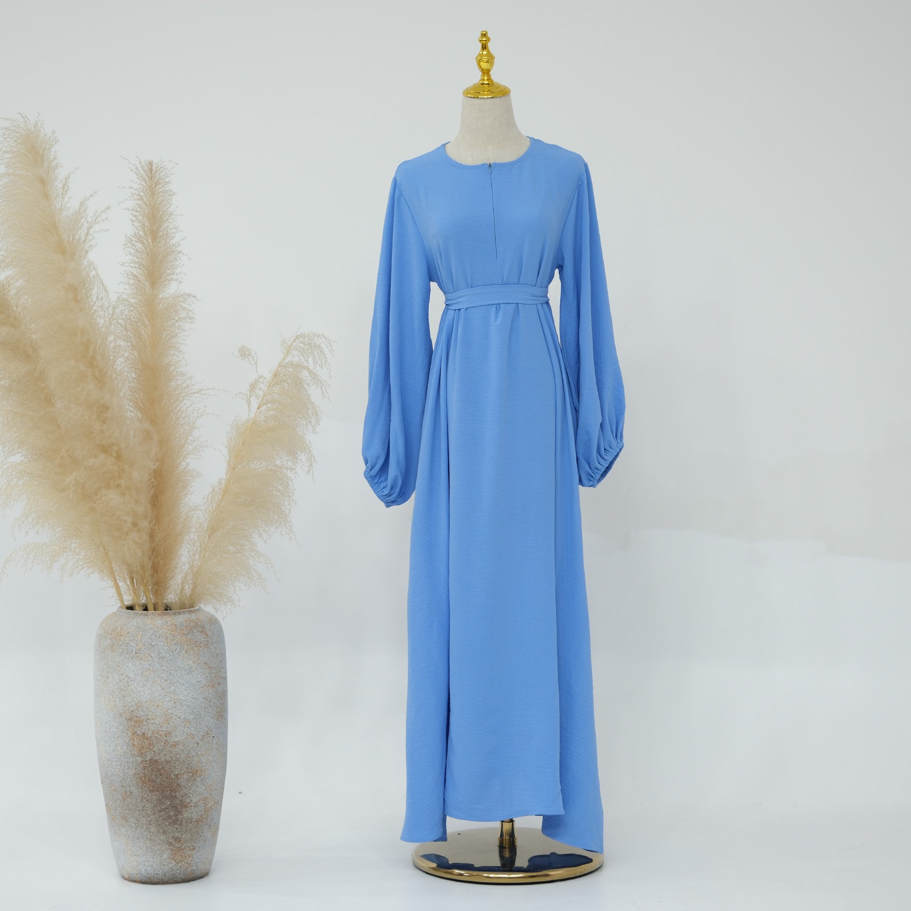LR708  Plain Viscose Elastic Cuff Dress