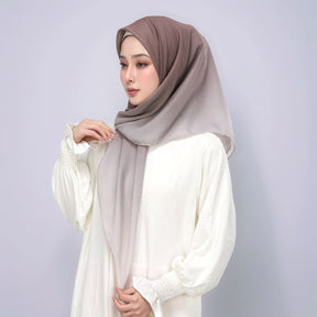 FH164  110*110cm  Printed Ombre Voile Square Scarf