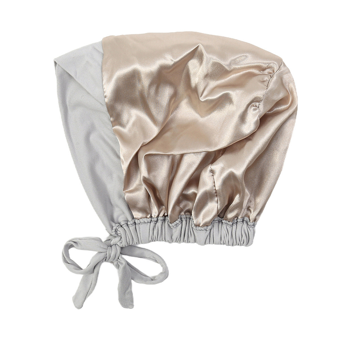JN001  Plain Satin-Lined Polyester Tie Back Hijab Cap