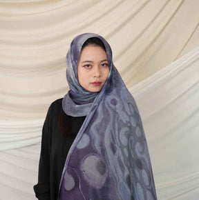 MD019  Modal polyester-cotton tie-dyed Muslim hijab