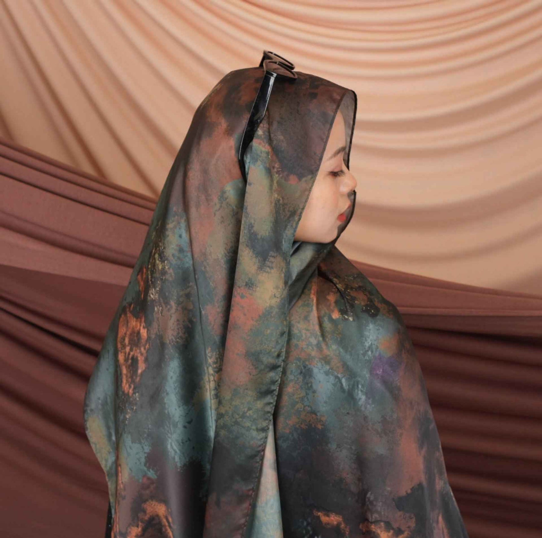 ST010  Imitation silk printed hijab