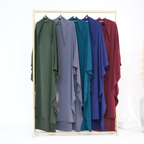HJ931  Plain Nida Flared Khimar Hijab