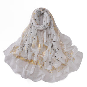 B1  Simple gold stamped scarf