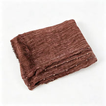 YC011  Plain Crinkle Rayon Handcrafted Chain Hijab- MOQ:10pcs
