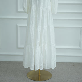 LR1066  Pure Cotton Embroidery Abaya Floral Dress