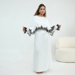 LR1178  Lace-Trim Polyester Top with Shawl & Skirt Set - Sold Separately