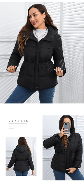 WAN827  Women's Petite Slim Winter Hooded Cotton-Padded Jacket