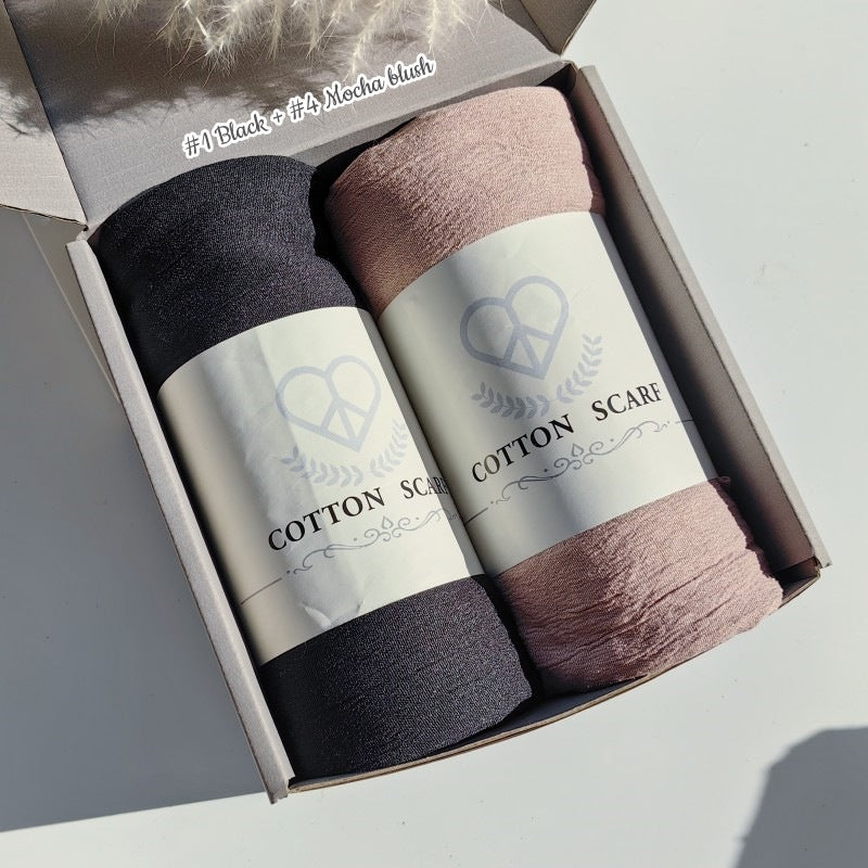 WJA168 Natural Wrinkle Rayon Scarf Solid Color Neck Scarf Cotton Linen Shawl - MinYang Fashion Apparel Accessory Manufacturer