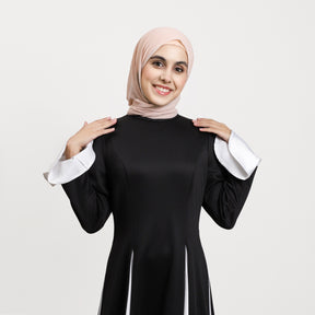 YZ317  Plain Pearl Chiffon Hijab with Built-in Magnetic Closure