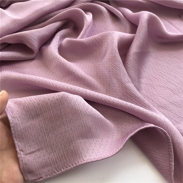 WJA35 Wrinkled Chiffon Solid Color Shawl