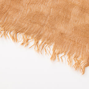 WJA79  Plain natural crinkle cotton hijab with fringes on both ends