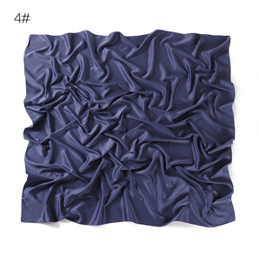 YZ104  110cm cross-border new large size breathable soft matte imitation silk color Ding pure color square scarf scarf