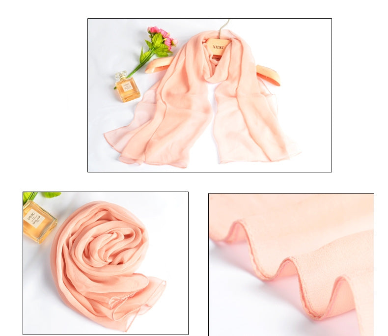 QWS05  Long Plain Chiffon Sun Protection Hijab