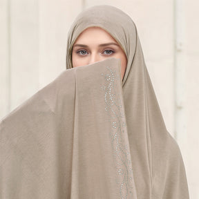 RS049  Mercerized cotton glass diamond hijab