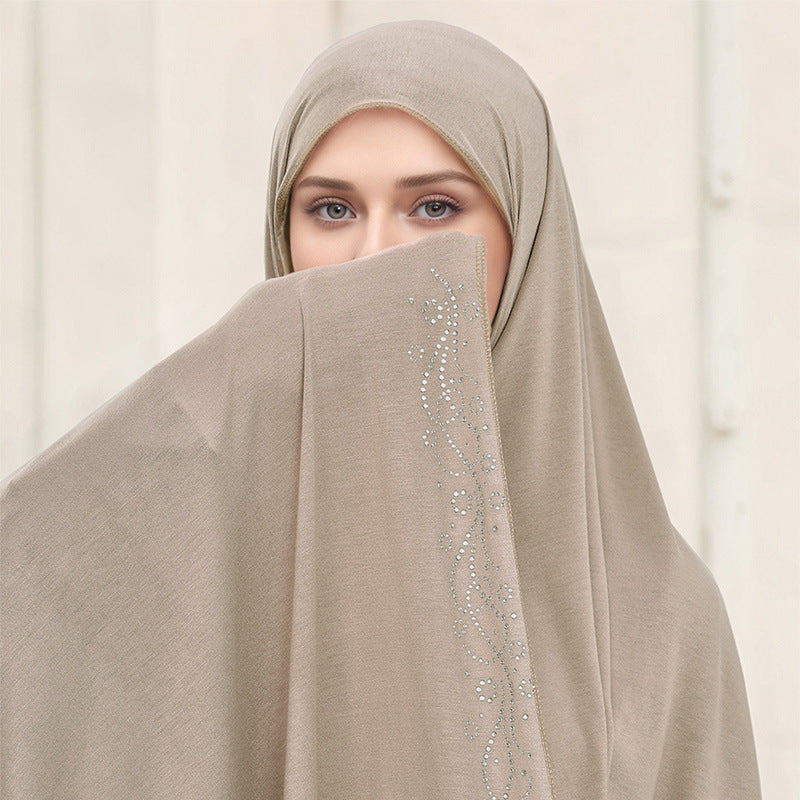 RS049  Mercerized cotton glass diamond hijab