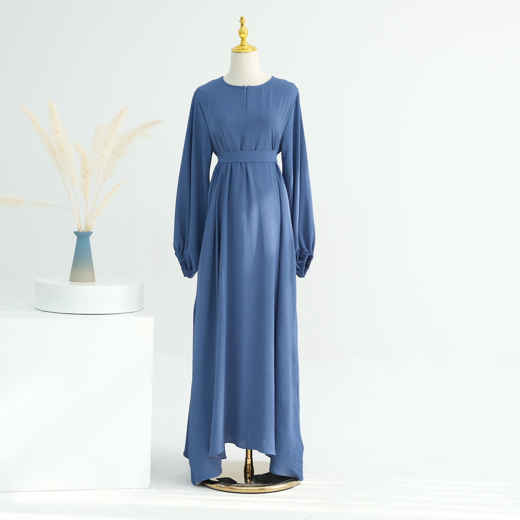 LR708  Plain Viscose Elastic Cuff Dress