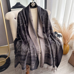 ZM001  Cashew Print Faux Cashmere Double-Sided Autumn Winter Scarf