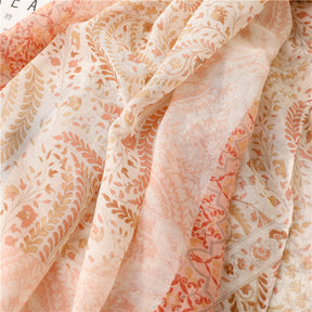 SL2202-009  Women's Ethnic Cotton Linen Feel Scarf with Wheat Ears Tassels
