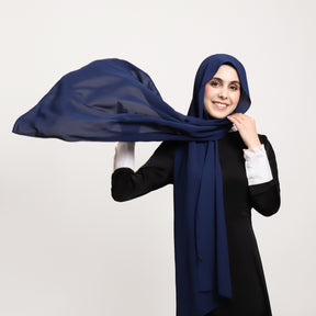 YZ316  Plain Silky Thick Chiffon Hijab with Built-in Magnetic Buckle and Matching Undercap
