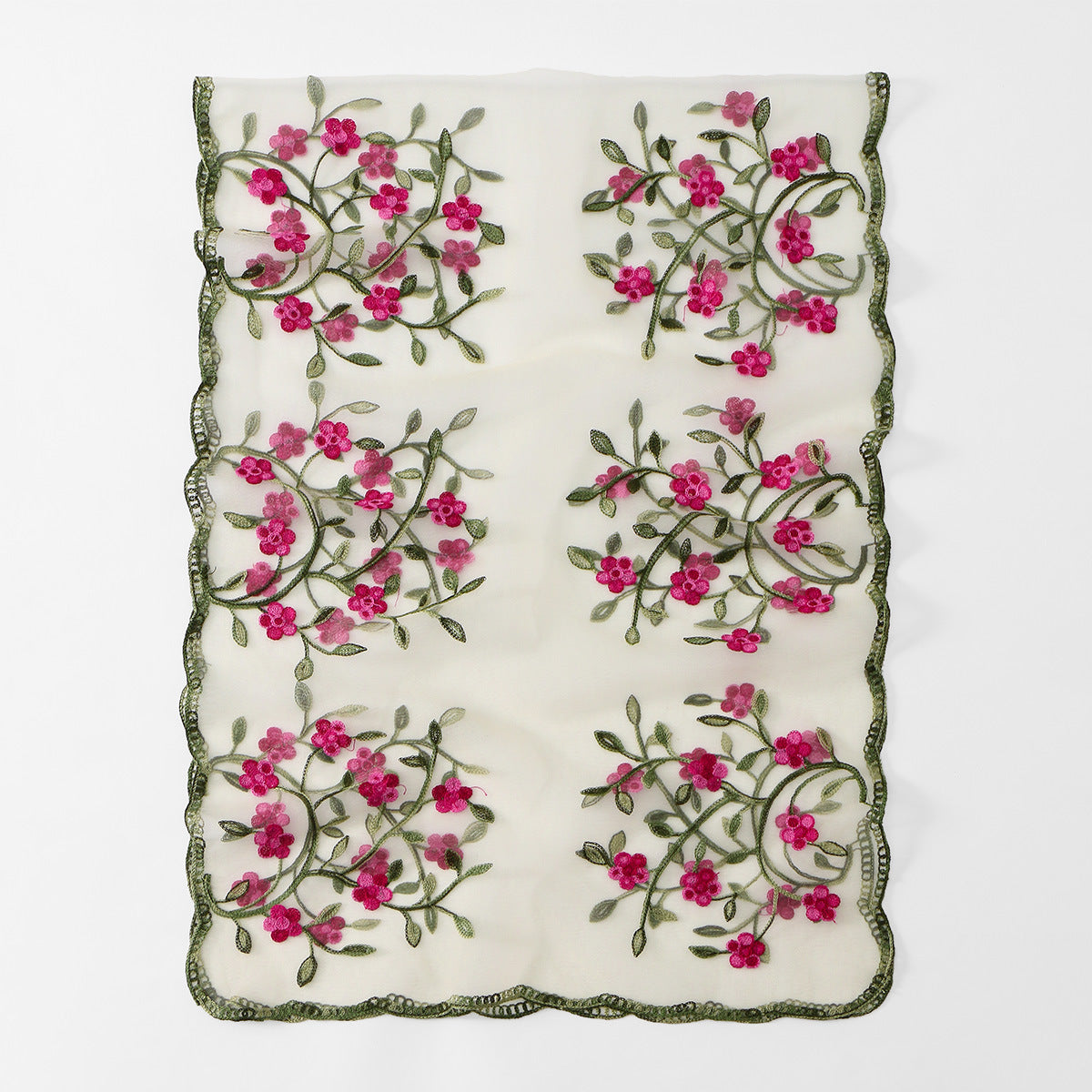 VE154  Nylon Embroidered Breathable Lightweight Hijab