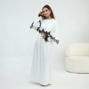LR1178  Lace-Trim Polyester Top with Shawl & Skirt Set - Sold Separately