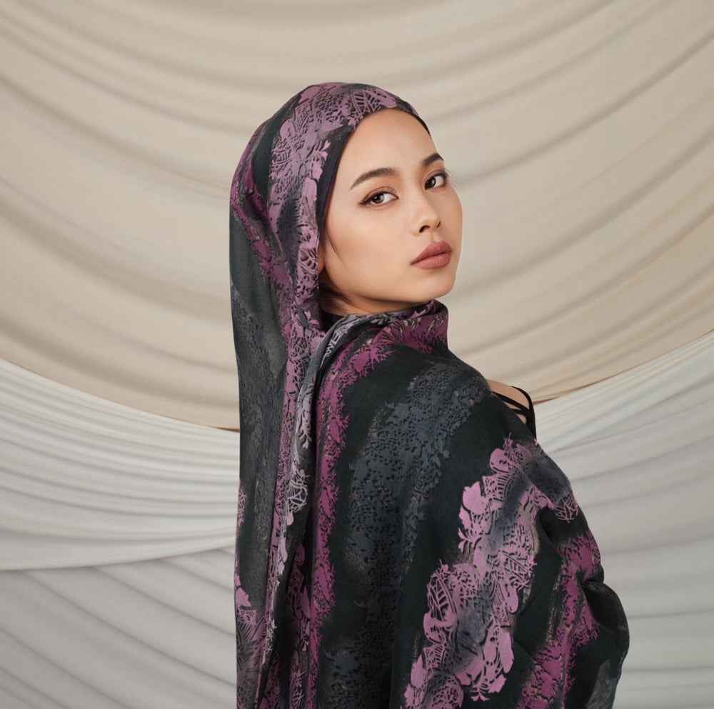 VI006 Modal double-sided penetration tie-dye Muslim hijab