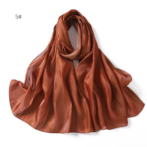 YZ206  Cross-border spring and summer new thin soft shining silk scarf women's Malay Indonesian scarf sunblock cape