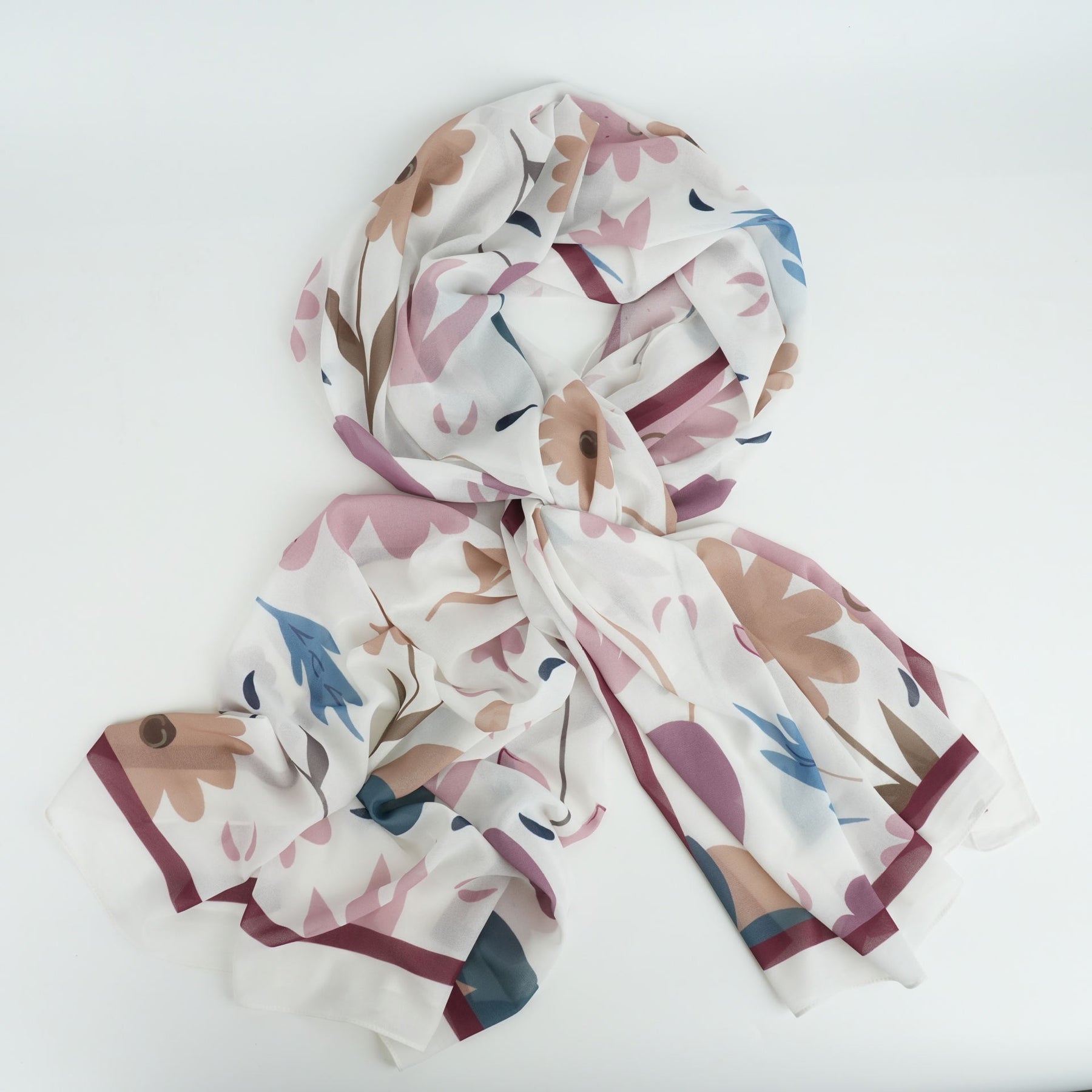 bf006 Cute fresh floral geometric print chiffon hijab  printed scarf  hijab/tudung  printed hijab