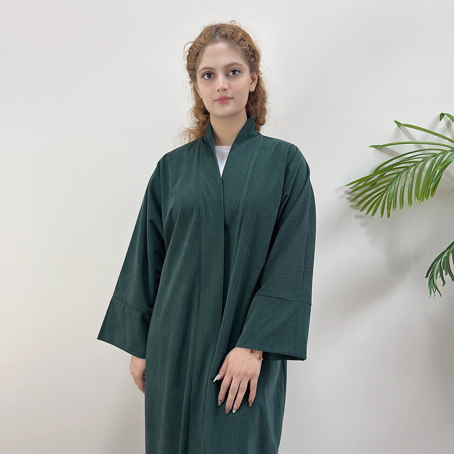 LR918  Swing Loose Casual Cardigan Dress - With inner dress