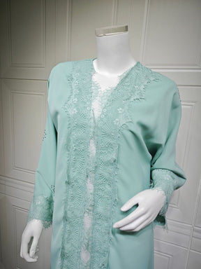 MQ214  Lace Patchwork Fashion Abaya Trendy Dress